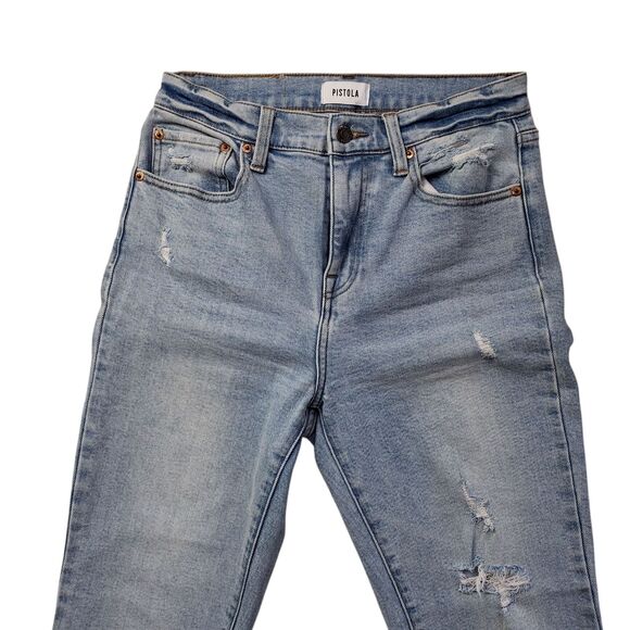Pistola Lennon Bootcut Jeans Womens 27 Denim High Rise Distressed Crop - Picture 13 of 13